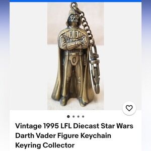 Vintage Heavy Bronze Tone Solid Die-cast Metal Star Wars Darth Vader Keychain